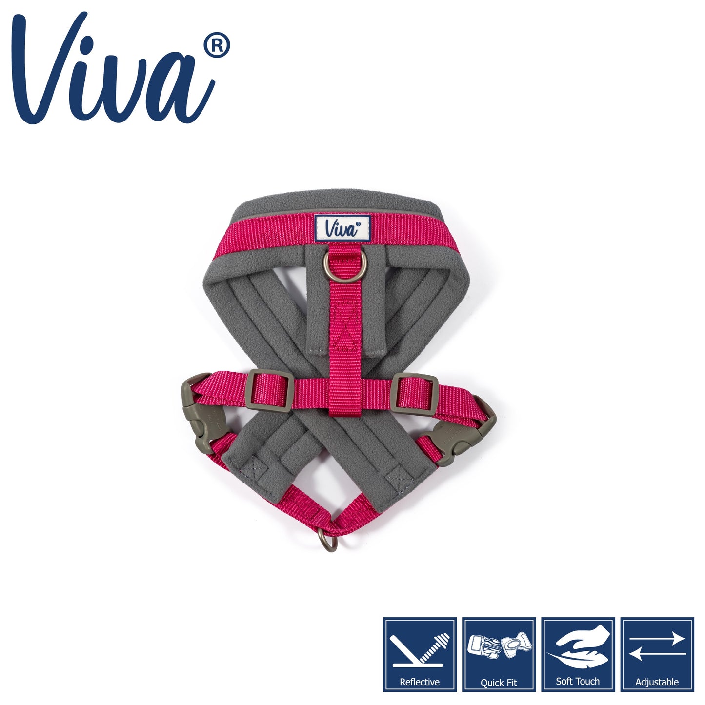 Viva Padded Harness Pink S 36-42cm