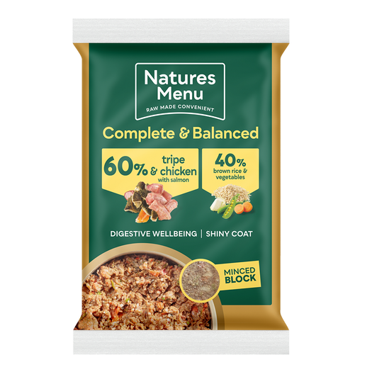 Natures Menu Block - 60% Tripe, Chicken & Salmon 300g