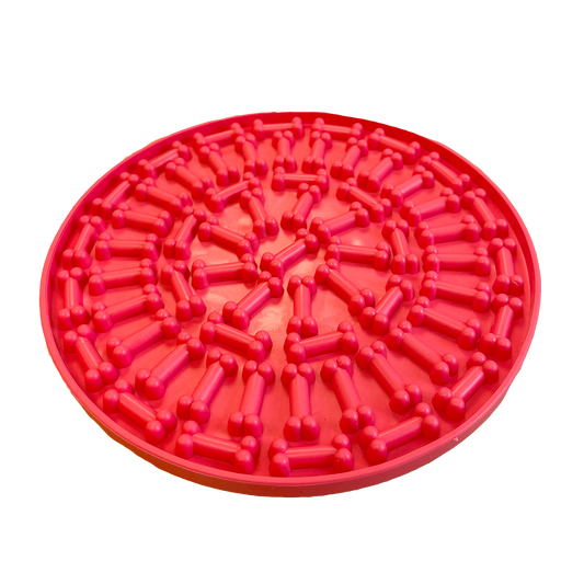 Pet Platter Lick Mat - Red Circle