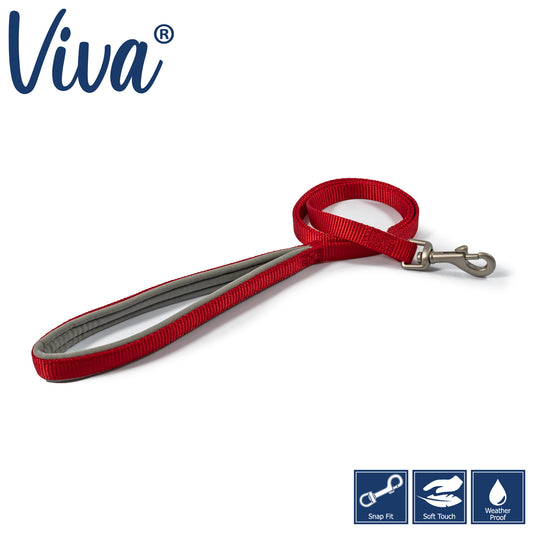 Ancol Viva Padded Lead Red 1mx12mm