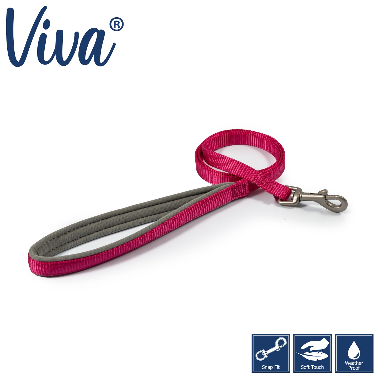 Ancol Viva Padded Lead Pink 1mx12mm