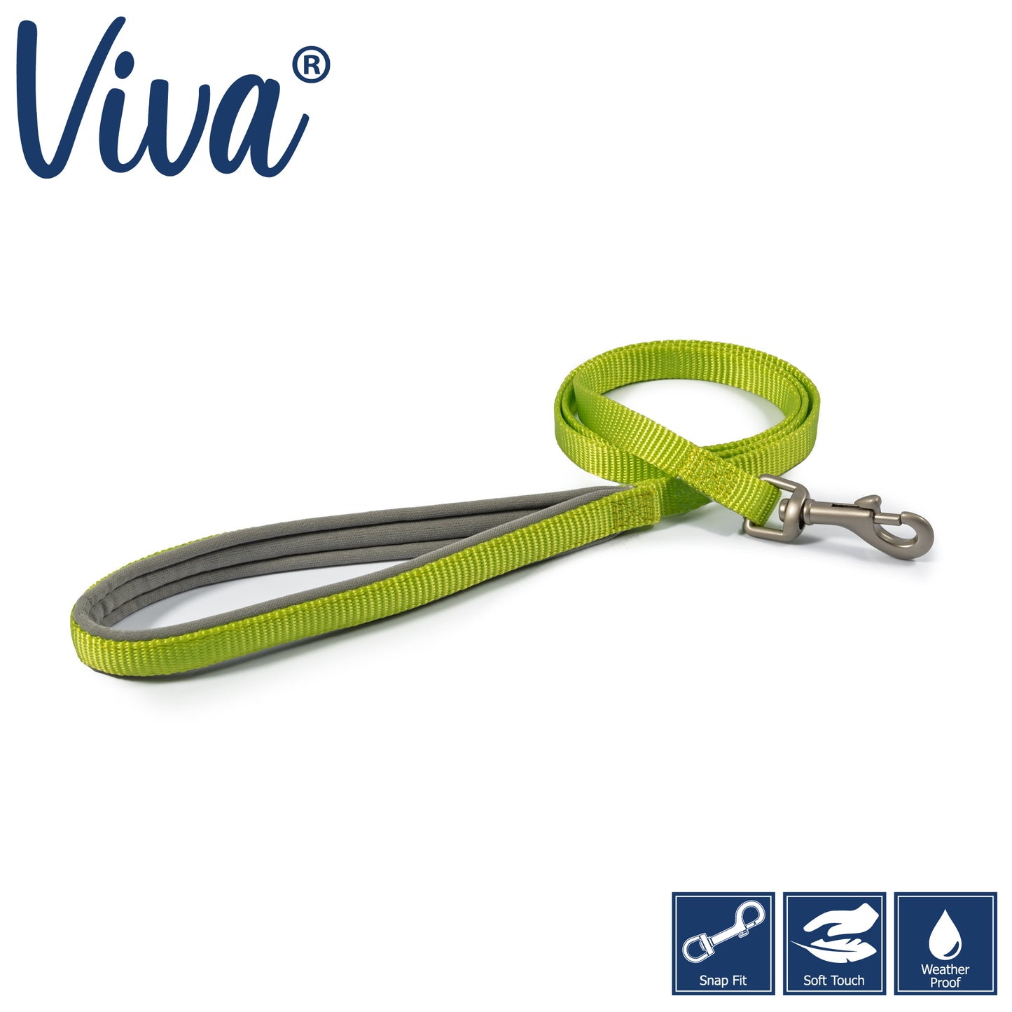 Ancol Viva Padded Lead Lime 1mx12mm