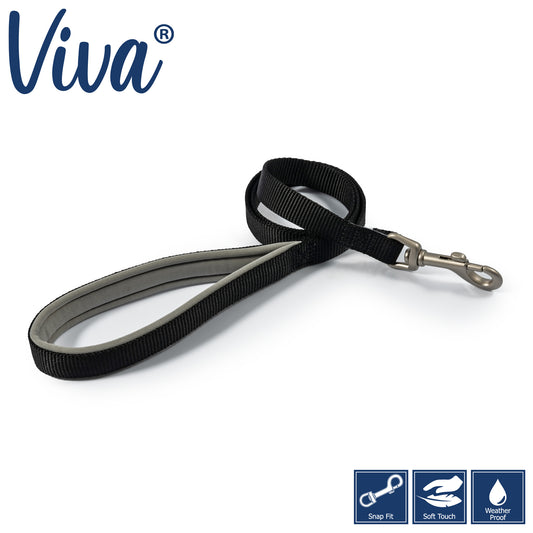 Ancol Viva Padded Lead Black 1mx19mm