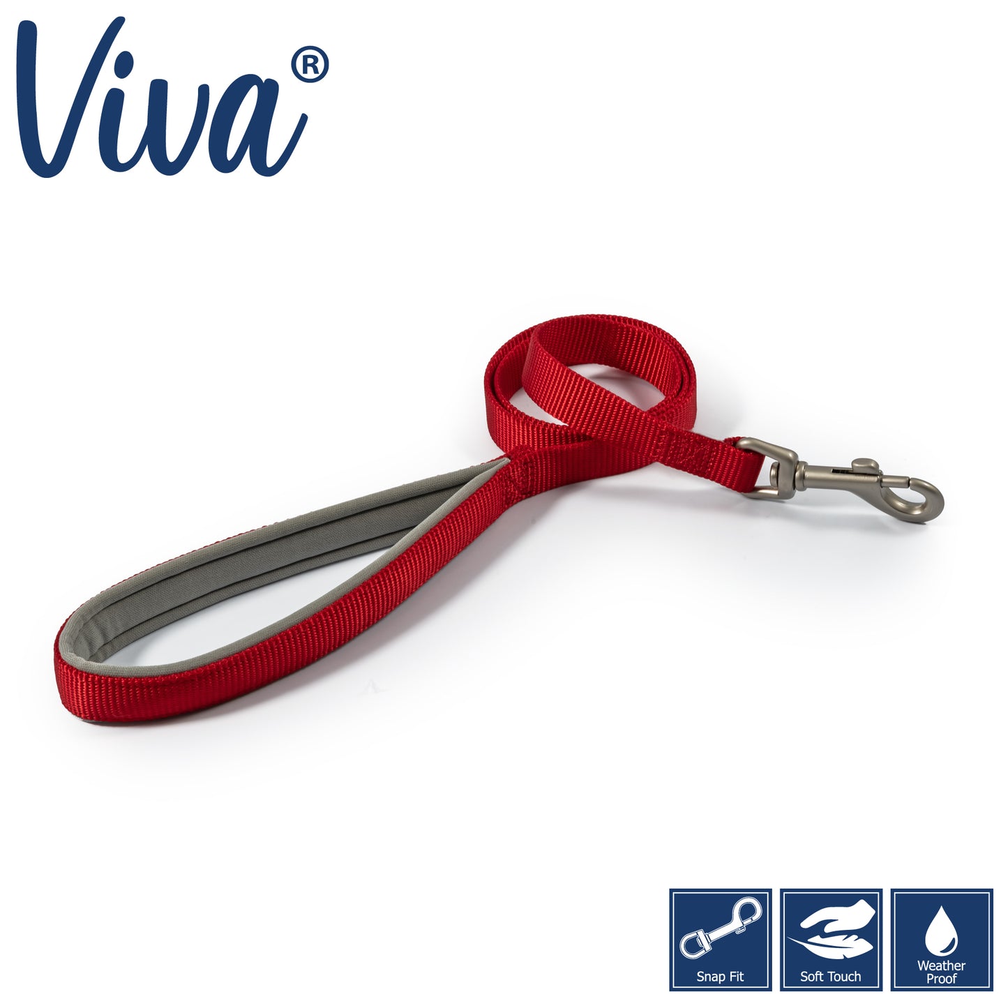 Ancol Viva Padded Lead Red 1mx19mm