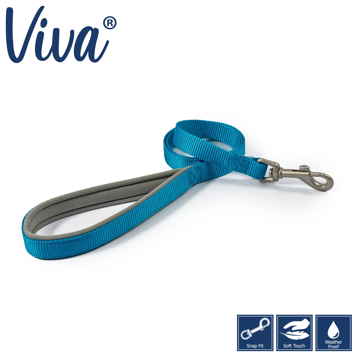 Ancol Viva Padded Lead Blue 1mx19mm