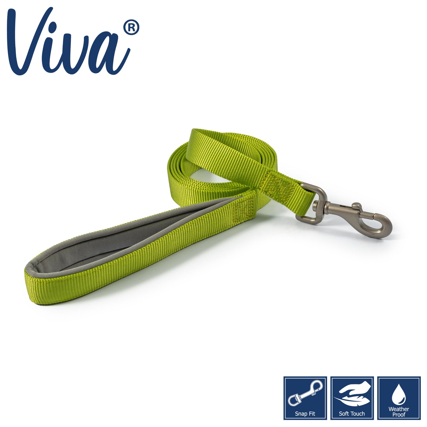 Ancol Viva Padded Lead Lime 1mx25mm