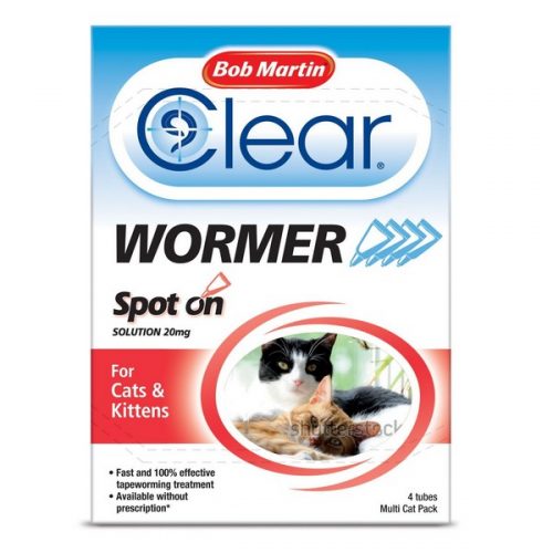 BM Clear Spot On WormerFor Cats 4 Tubes