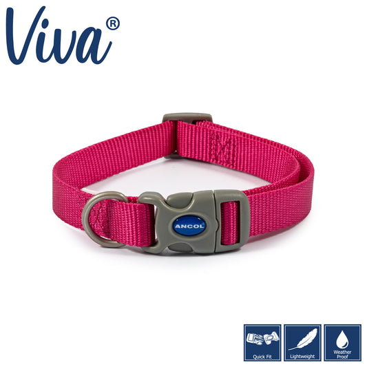 Ancol Viva Adjustable Collar Pink 20-30cm Size 1-2