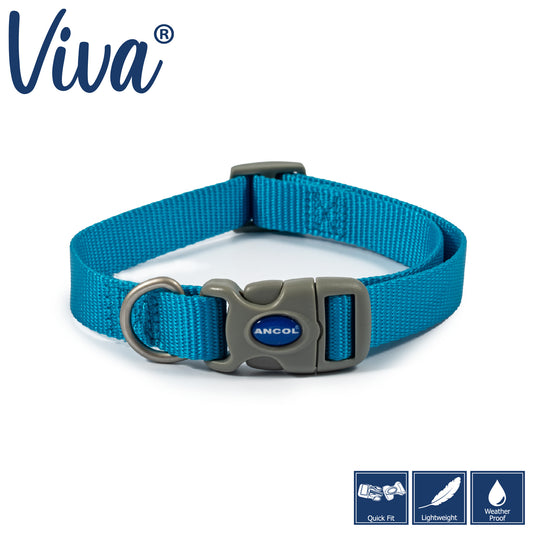 Ancol Viva Adjustable Collar Blue 30-50cm Size 2-5