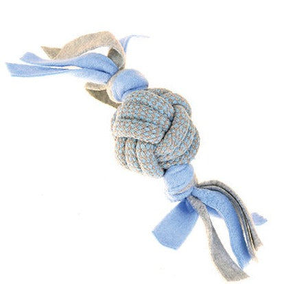 Little Rascals Fleecy Rope Ball Tugger Blue