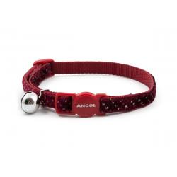 Ancol Collar Cat Velvet Red Sparkle, 20-30cm