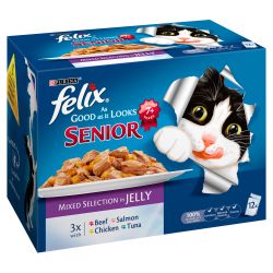 Felix Senior Meat & Fish In Jelly Selection 12 X 100g