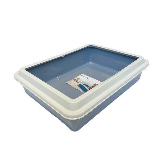 Mad About Pets Cat Litter Tray Small Dusky Blue 38x28x10.5cm