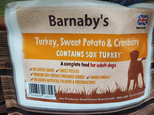 Barnabys Turkey, Sweet Potato & Cranberry 12kg