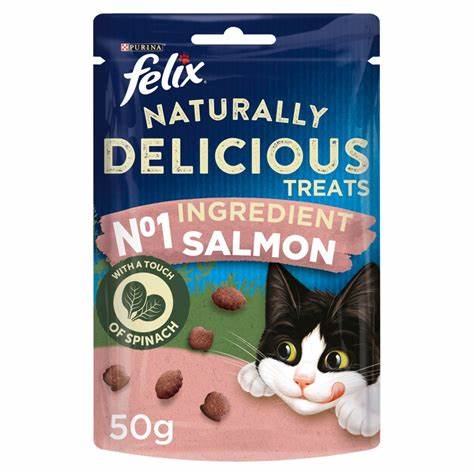 Felix Naturally Delicious Treats Salmon & Spinach, 50G