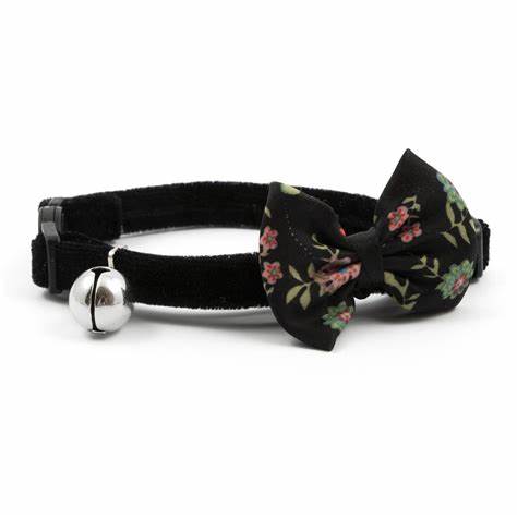 Ancol Collar Cat Vintage Black Bow, 20-30cm