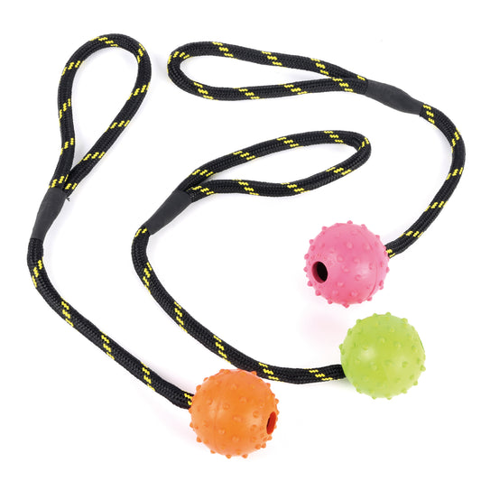 Tough Toys Studded Rope Ball 2.5"