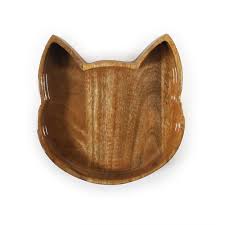 Rosewood  Wooden Cat Shaped Bowl 420ml