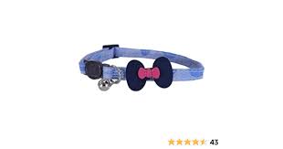 Rosewood Designer Cat Collars Denim Navy Bow