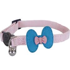 Rosewood Designer Cat Collars Pink & Teal Bow