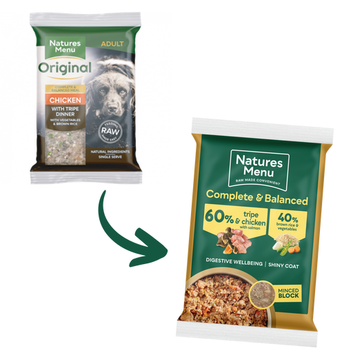 Natures Menu Block - 60% Tripe, Chicken & Salmon 300g