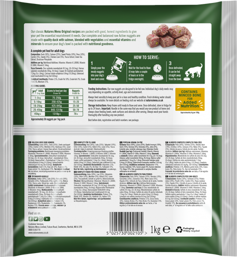 Natures Menu Nuggets - 60% Active 1kg