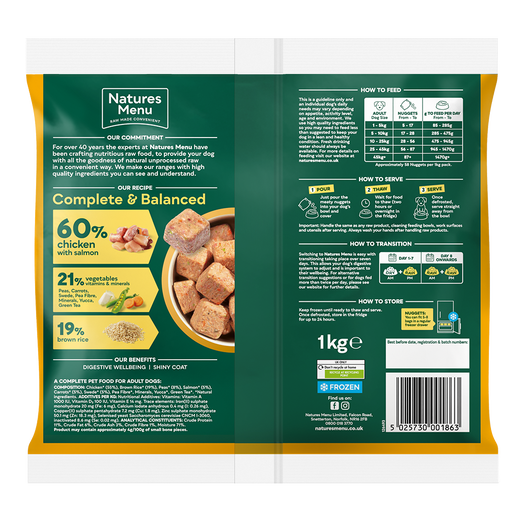 Natures Menu Nuggets - 60% Chicken & Salmon 1kg