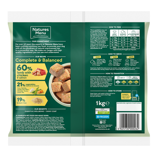 Natures Menu Nuggets - 60% Lamb & Chicken 1kg