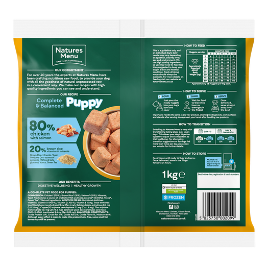 Natures Menu Nuggets - 80% Puppy Chicken & Salmon 1kg