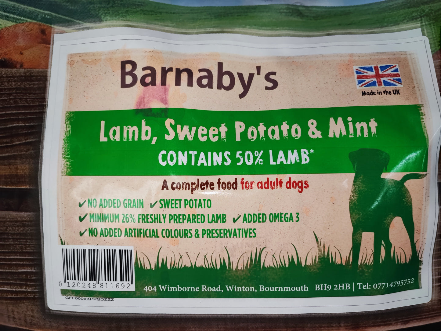 Barnabys Lamb, Sweet Potato & Mint 12kg